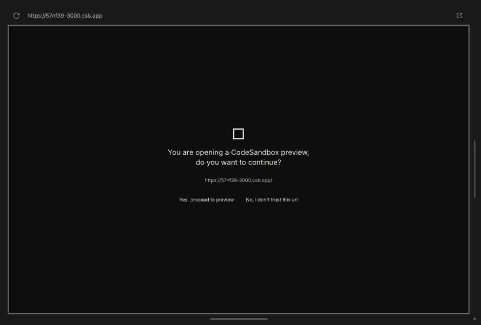 Codesandbox 确认模式